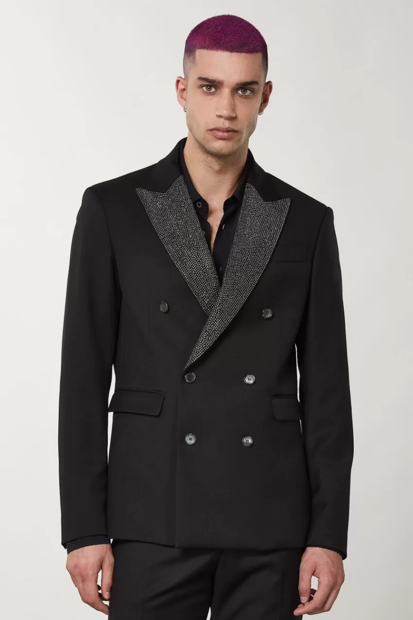 giacca_in_flanella_e_strass_3.webp Uomo Patrizia Pepe Giacche<Giacca in flanella e strass