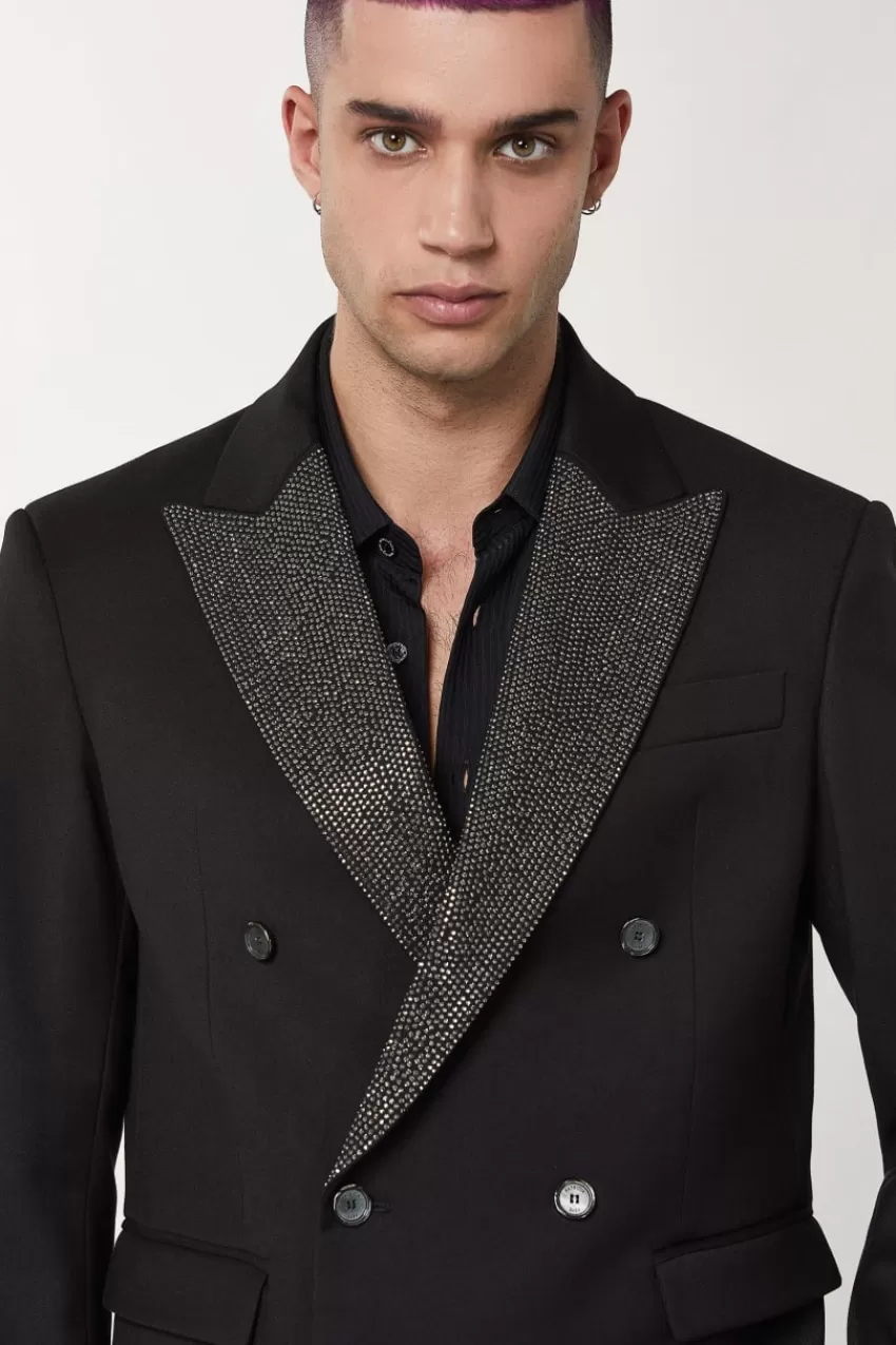 giacca_in_flanella_e_strass_5.webp Uomo Patrizia Pepe Giacche<Giacca in flanella e strass