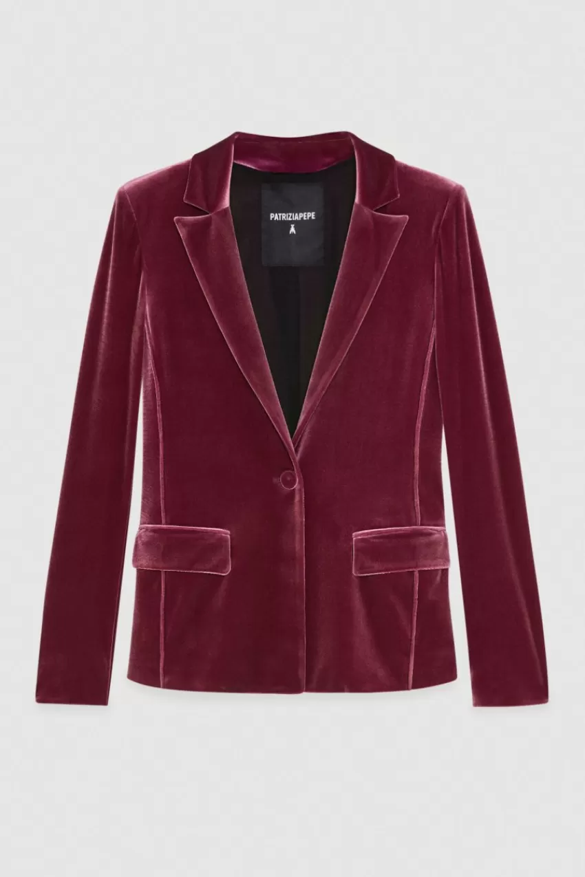 giacca_in_velluto_essential_4-1.webp Patrizia Pepe Tailleur | Blazer<Giacca in velluto "Essential"