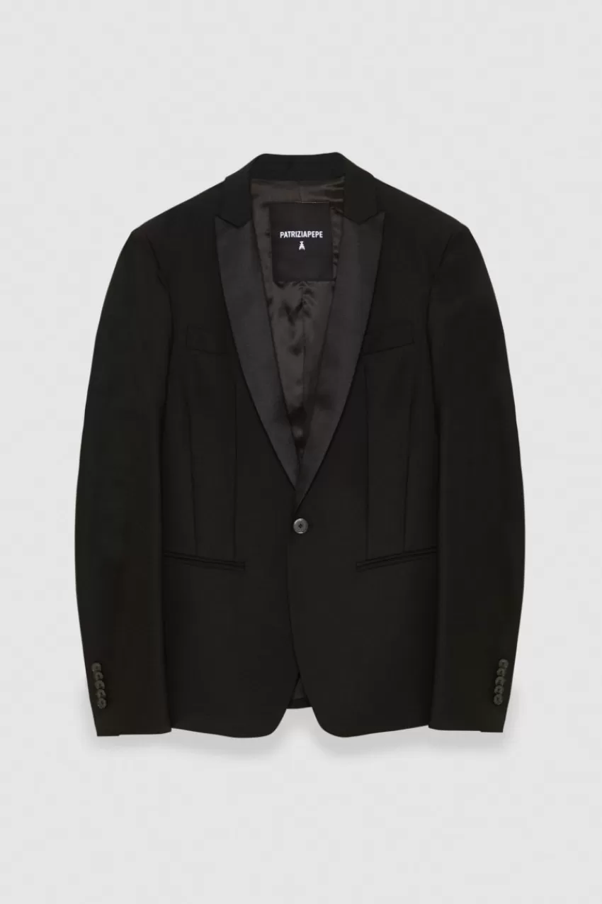 giacca_smoking_un_bottone_in_fresco_lana_4.webp Uomo Patrizia Pepe Giacche<Giacca smoking un bottone in fresco lana