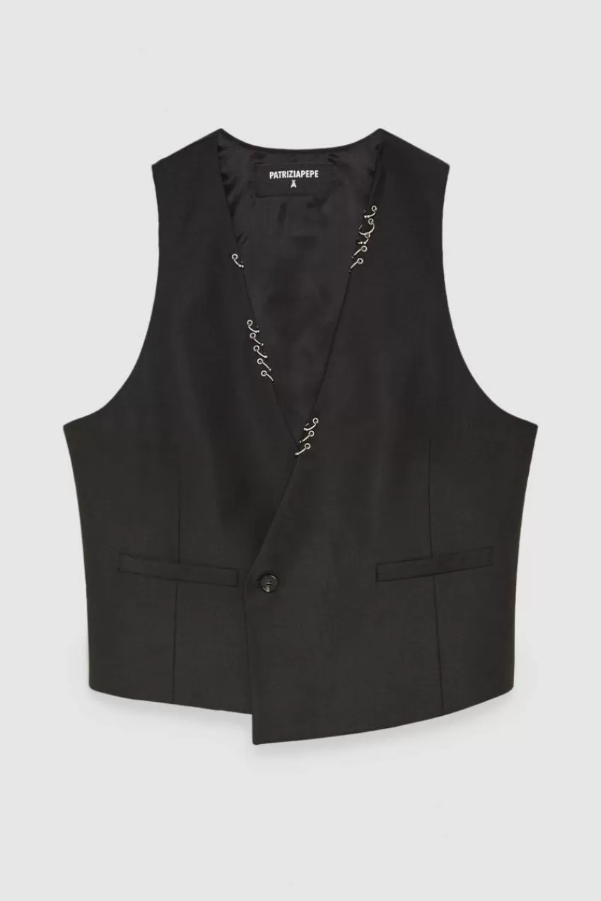 gilet_asimmetrico_con_piercing_4.webp Uomo Patrizia Pepe Giacche<Gilet asimmetrico con piercing