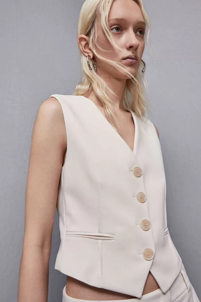 gilet_in_twill_stretch_3-1.webp Patrizia Pepe Tailleur | Tops<Gilet in twill stretch