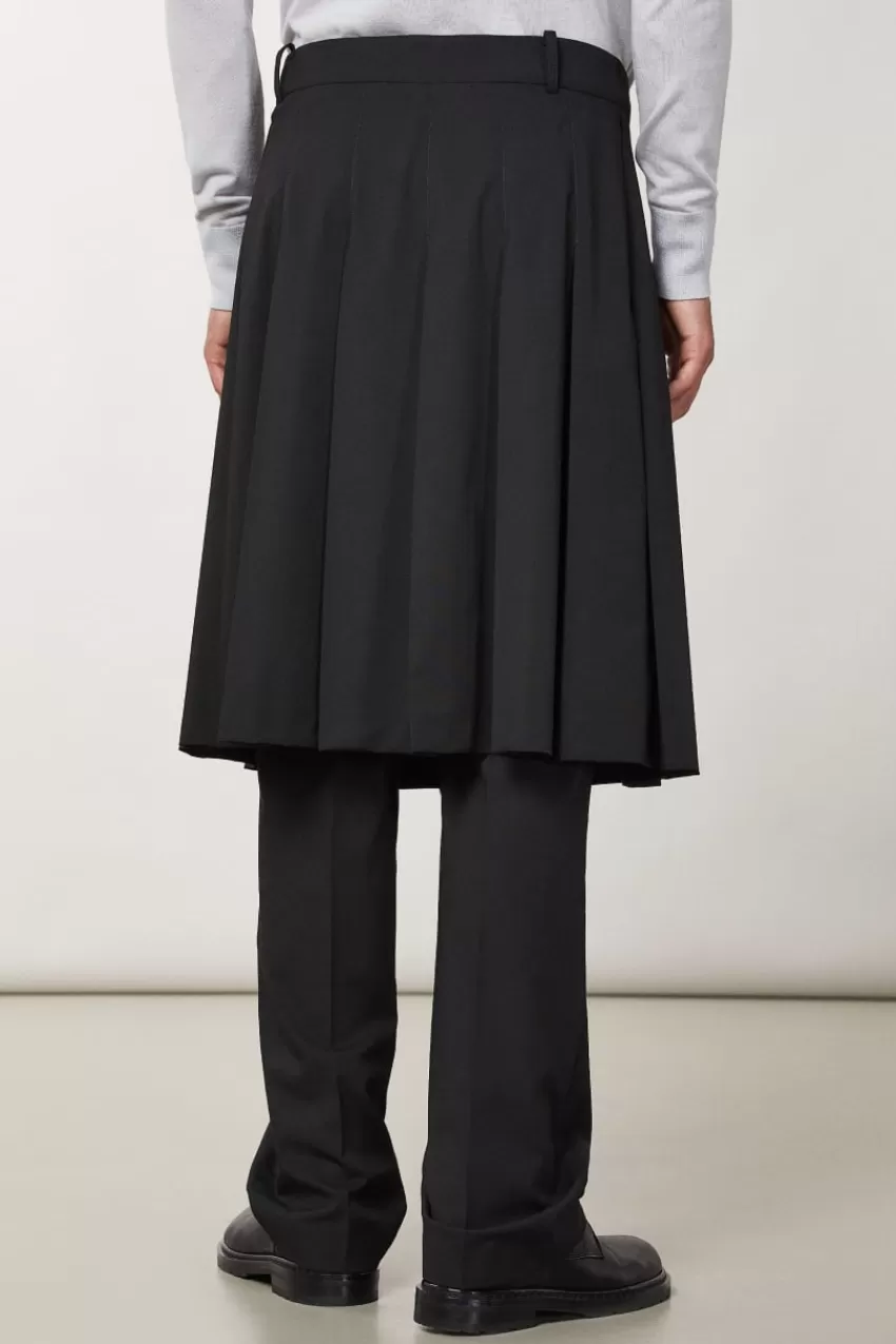 gonna_a_pieghe_in_tela_2.webp Uomo Patrizia Pepe Pantaloni<Gonna a pieghe in tela