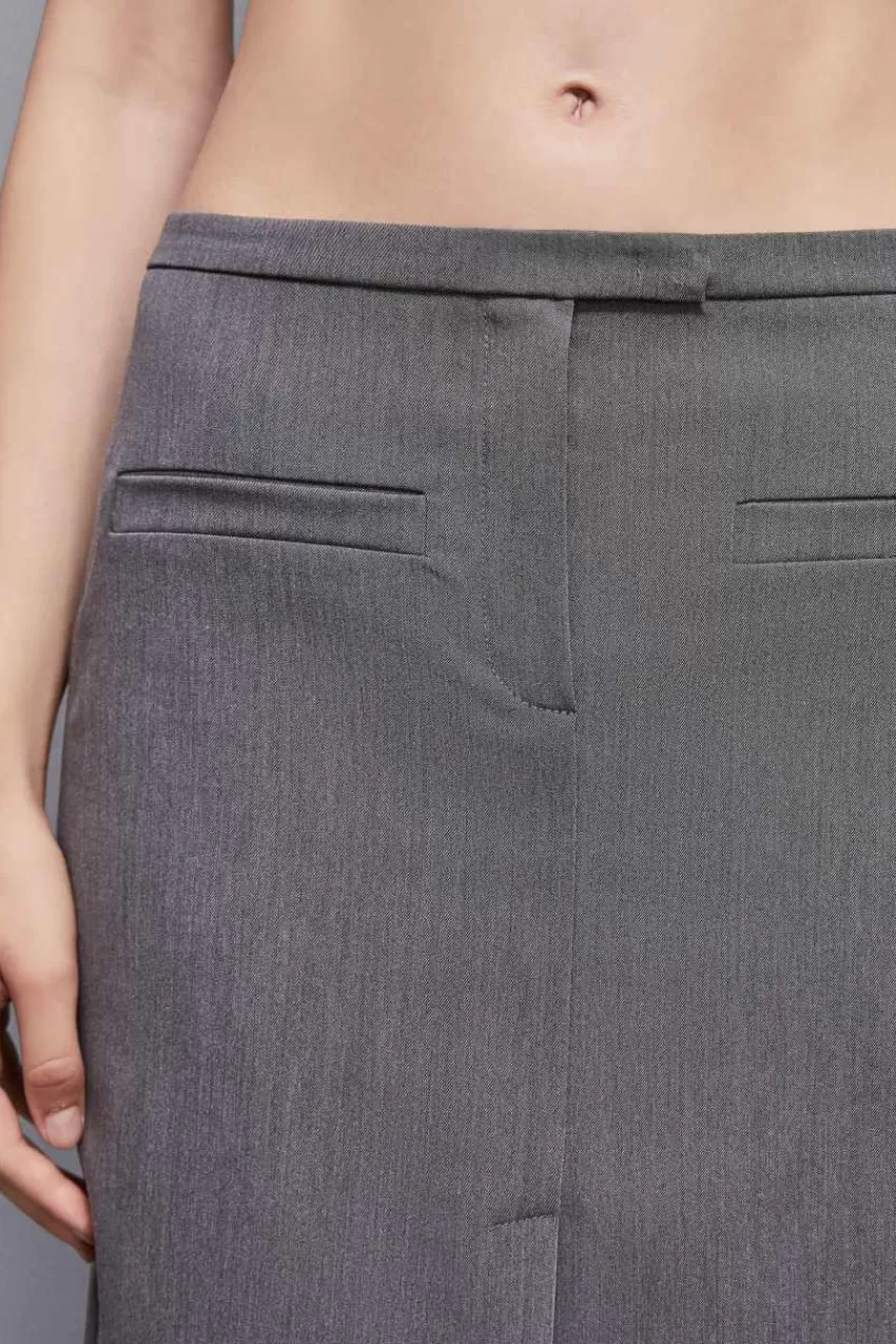 gonna_con_spacchi_in_viscosa_essential_3.webp Patrizia Pepe Tailleur | Longuette<Gonna con spacchi in viscosa Essential