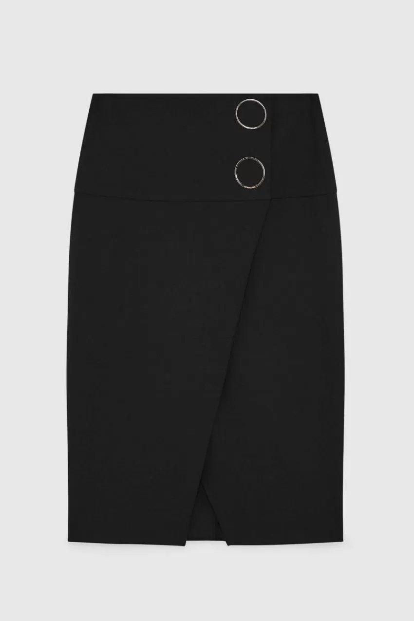 gonna_in_lana_con_bottoni_4-1.webp Patrizia Pepe Tailleur | Longuette<Gonna in lana con bottoni