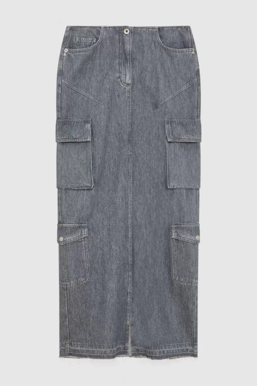 gonna_lunga_in_jeans_grigio_4.webp Patrizia Pepe Lunghe<Gonna lunga in jeans