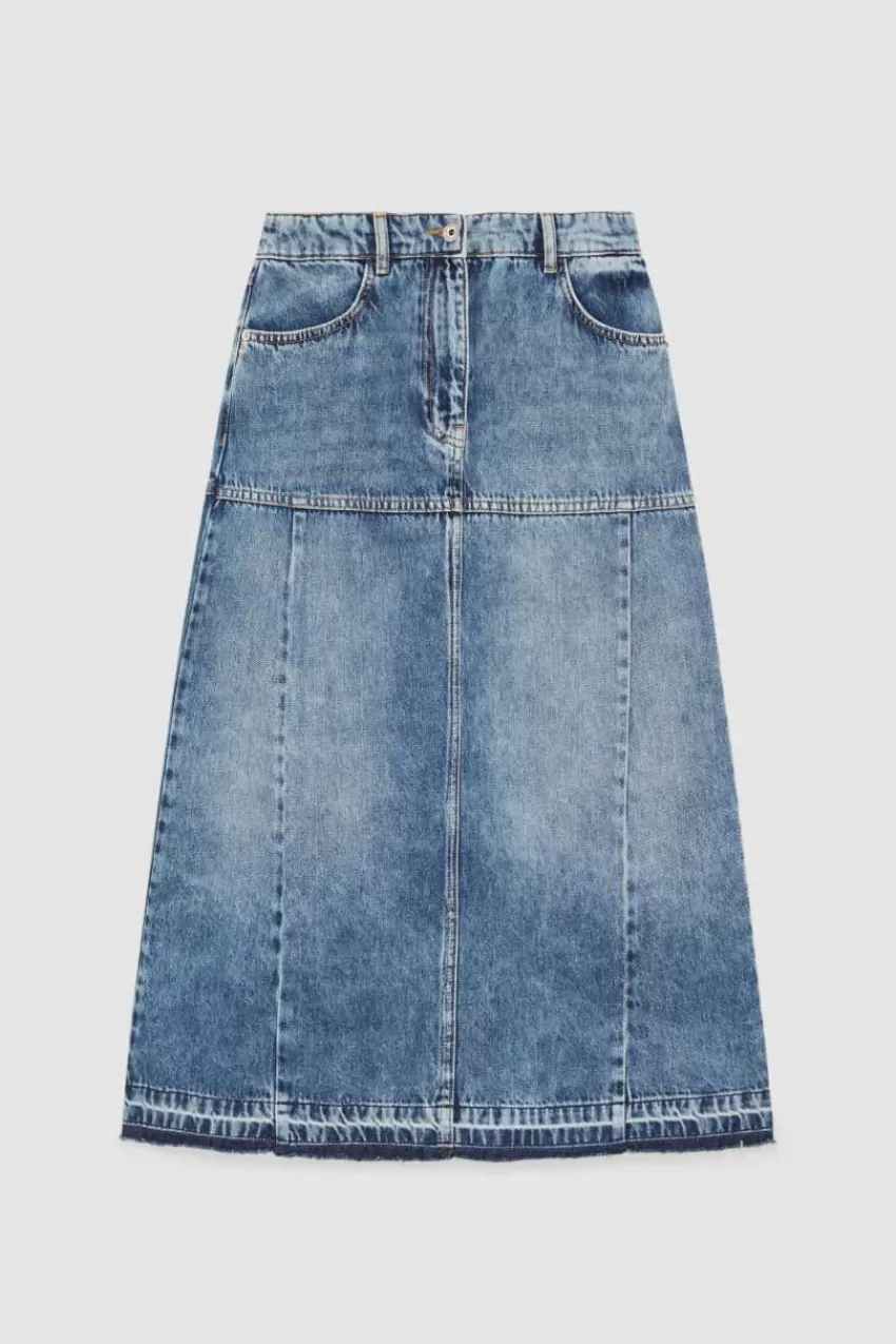 gonna_midi_in_jeans_blu_3.webp Patrizia Pepe Longuette<Gonna midi in jeans blu