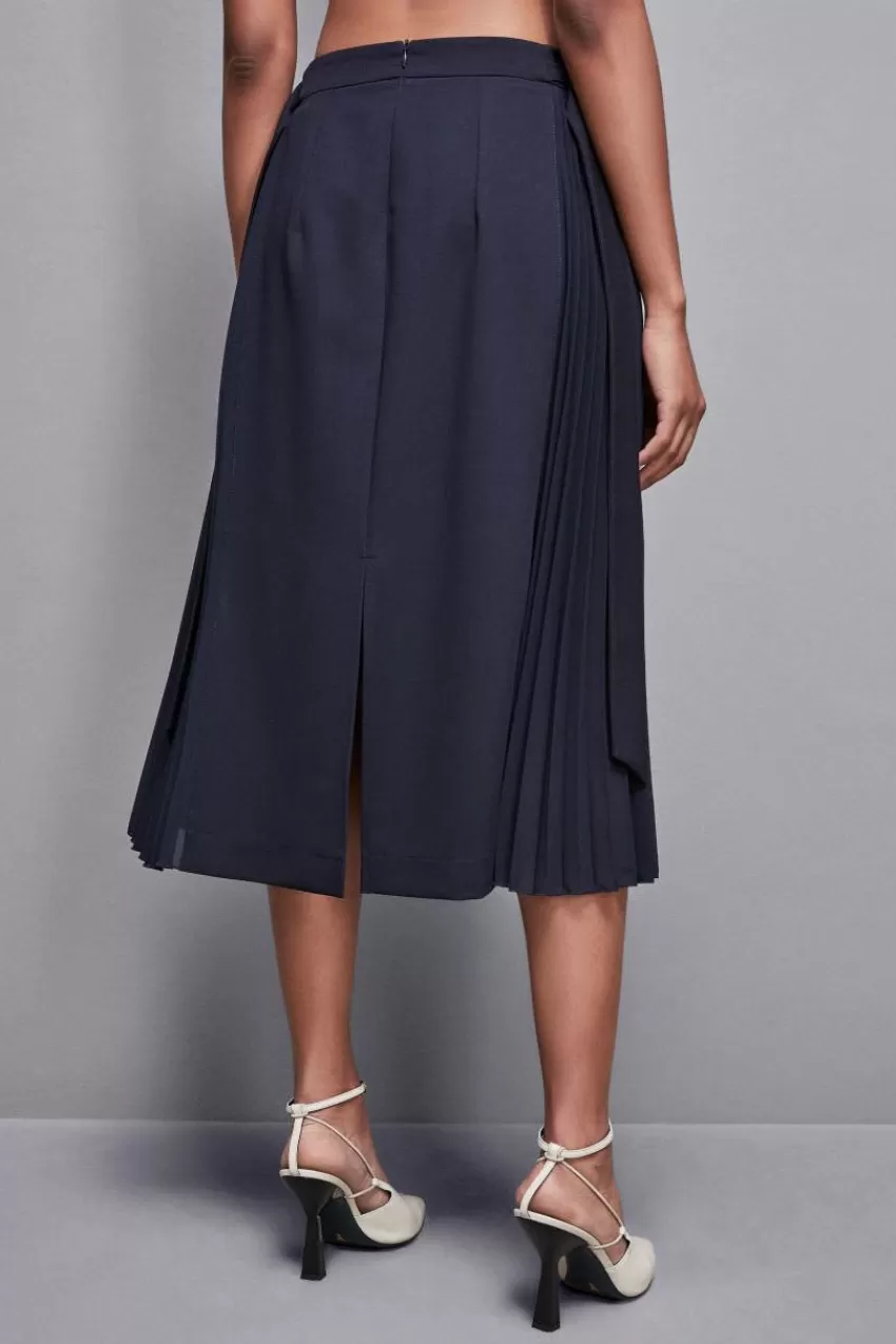 gonna_midi_vita_alta_in_gabardina_2.webp Patrizia Pepe Longuette<Gonna midi vita alta in gabardina