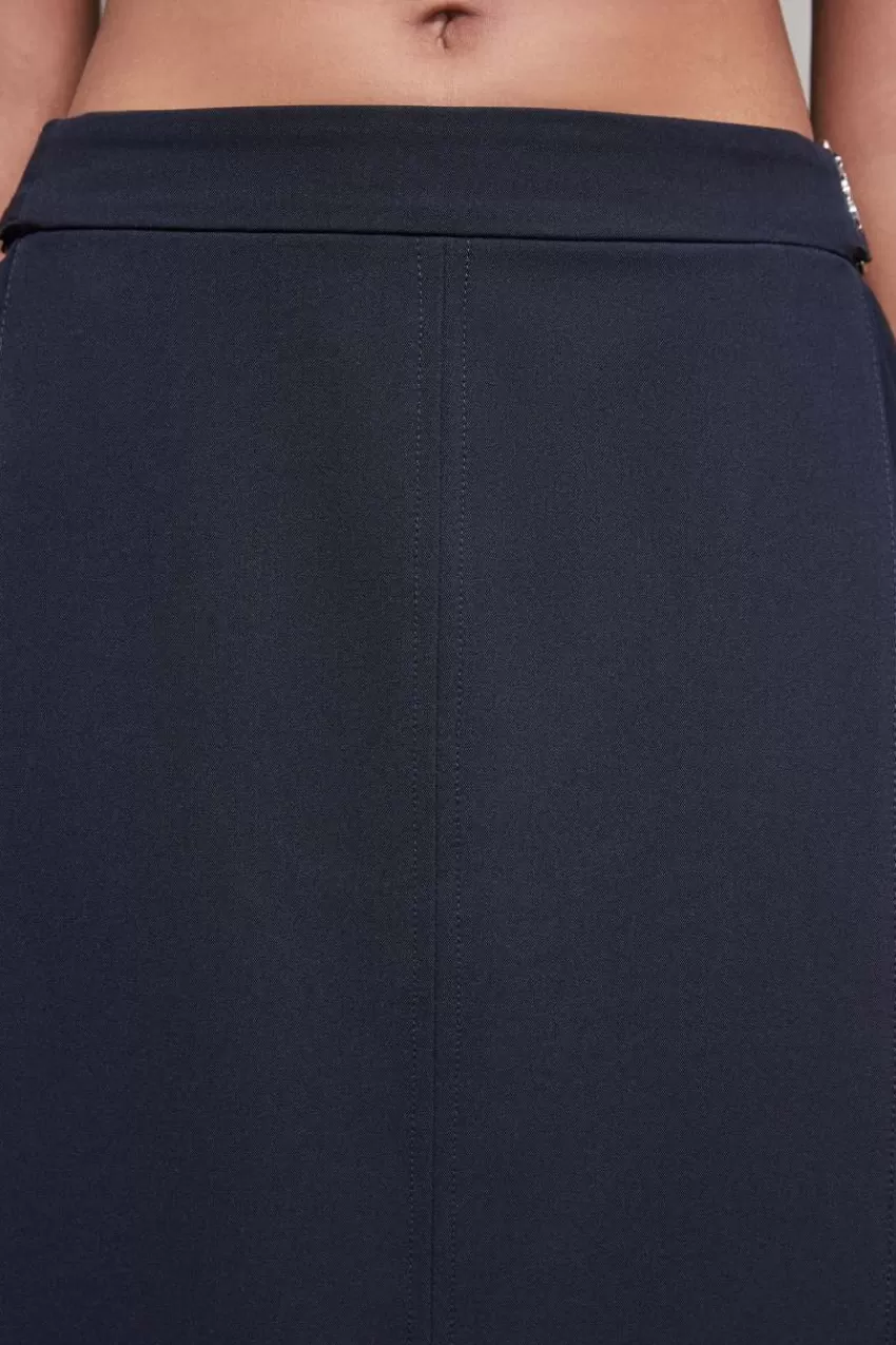 gonna_midi_vita_alta_in_gabardina_5.webp Patrizia Pepe Longuette<Gonna midi vita alta in gabardina