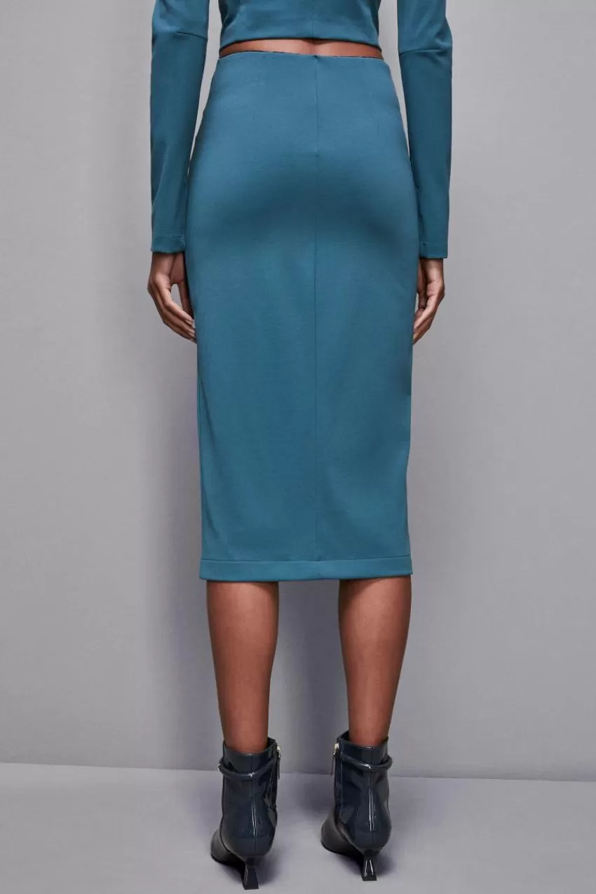 gonna_skinny_con_zip_in_stoffa_2.webp Patrizia Pepe Tailleur | Longuette<Gonna skinny con zip in stoffa