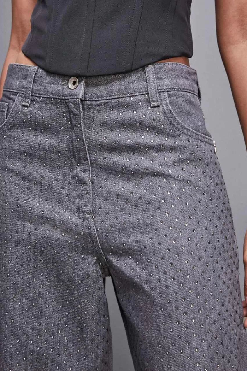 jeans_grigio_vita_bassa_wide_leg_con_strass_5.webp Patrizia Pepe Jeans<Jeans vita bassa wide leg con strass