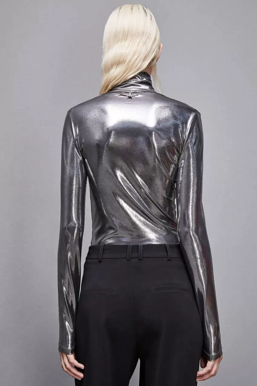 lupetto_in_jersey_laminato_2.webp Patrizia Pepe Tops<Lupetto in jersey laminato