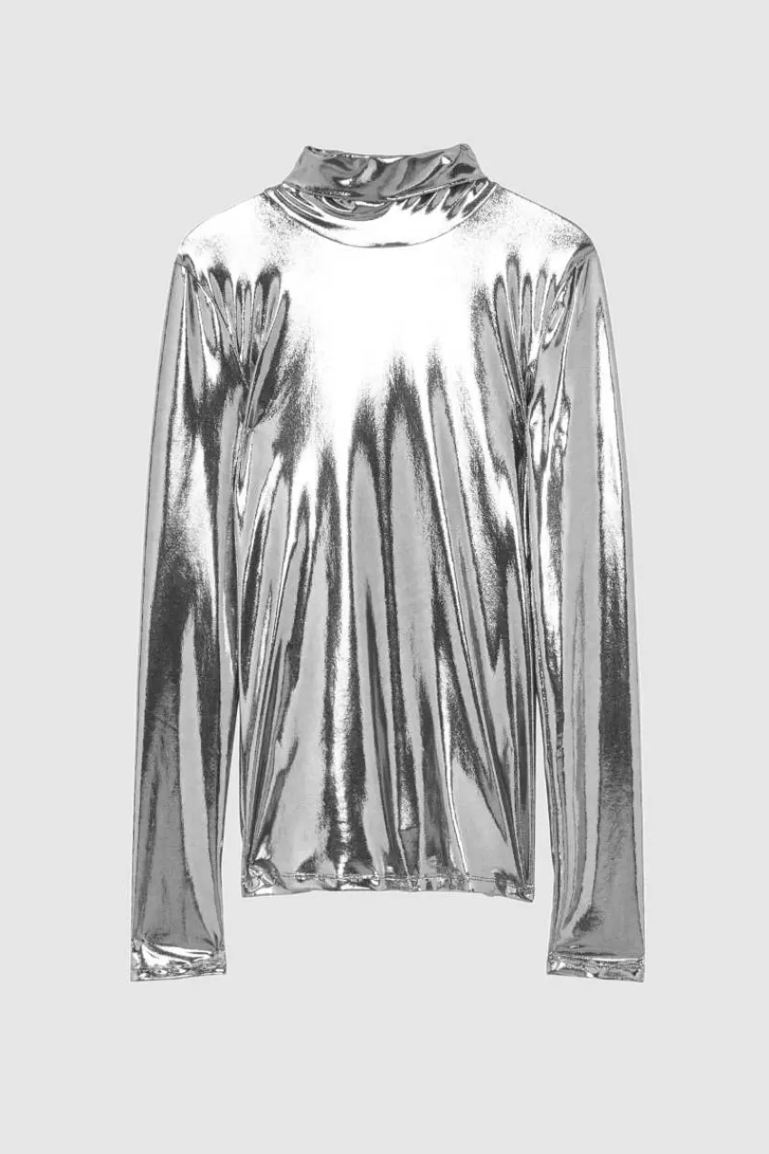 lupetto_in_jersey_laminato_4.webp Patrizia Pepe Tops<Lupetto in jersey laminato