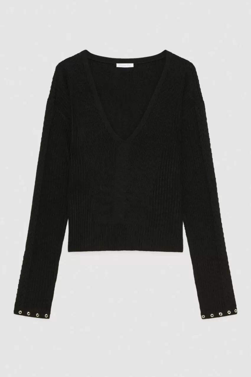 maglia_a_costine_in_lana_essential_4.webp Patrizia Pepe Maglie<Maglia a costine in lana Essential