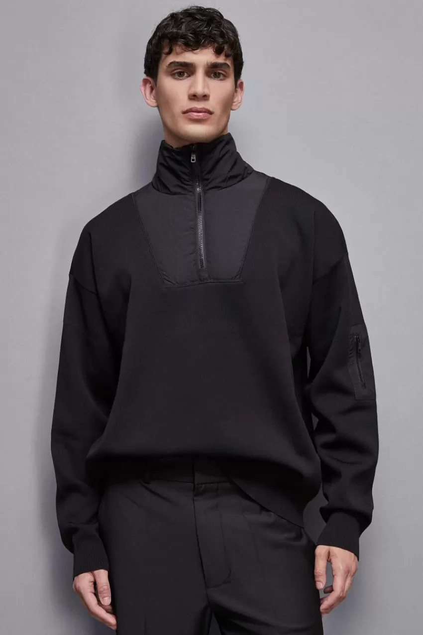 maglia_con_inserti_in_nylon_2.webp Uomo Patrizia Pepe Maglieria<Maglia con inserti in nylon