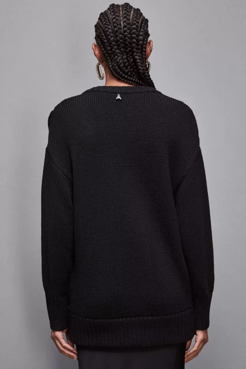 maglia_con_intreccio_in_lana_2.webp Patrizia Pepe Maglie<Maglia con intreccio in lana