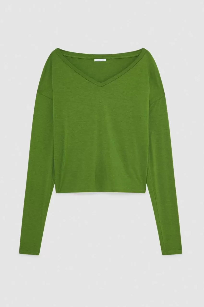 maglia_maniche_lunghe_in_viscosa_essential_4.webp Patrizia Pepe Tops<Maglia maniche lunghe in viscosa Essential