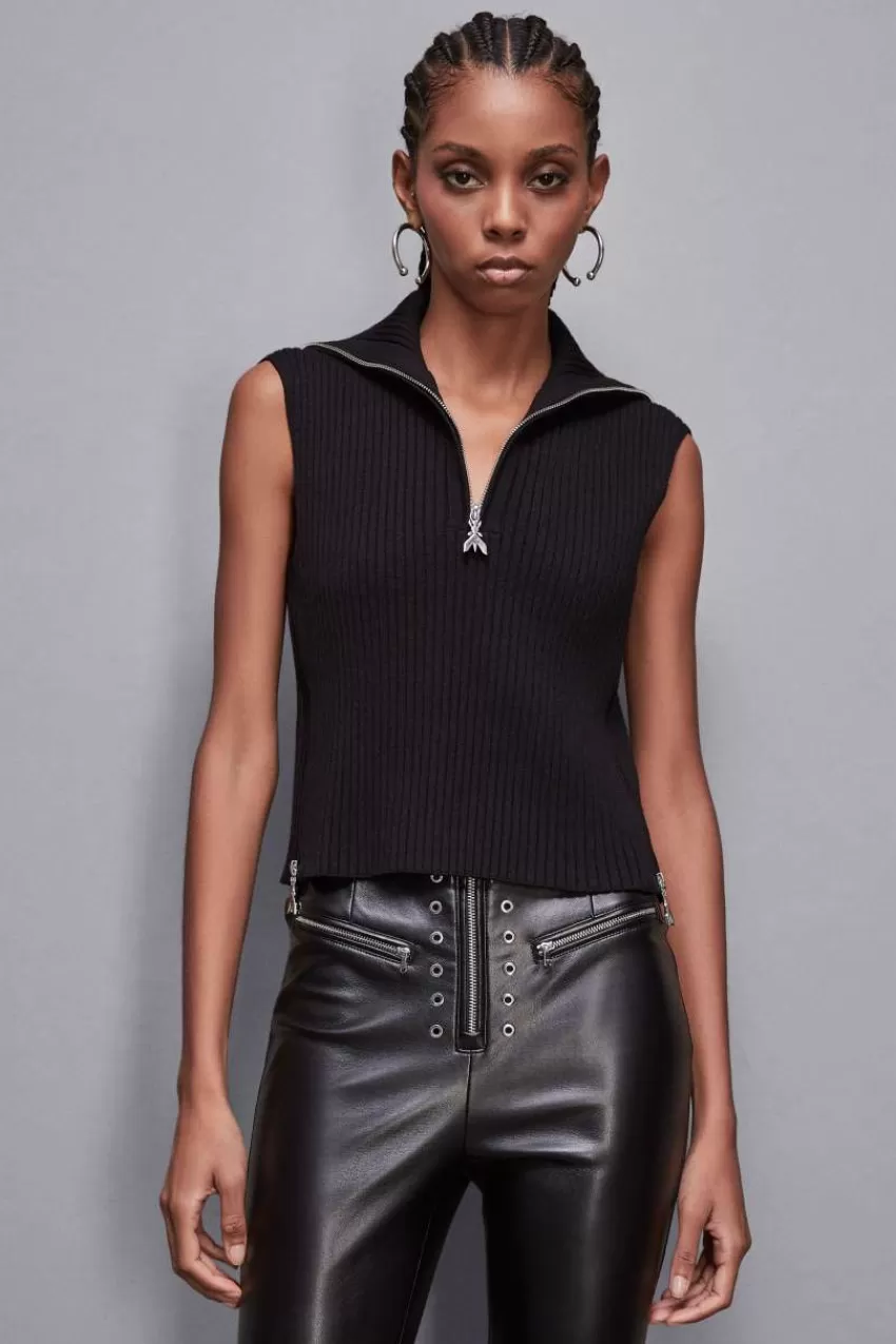 maglia_senza_maniche_in_viscosa_essential_3.webp Patrizia Pepe Maglie | Foulard<Maglia senza maniche in viscosa Essential