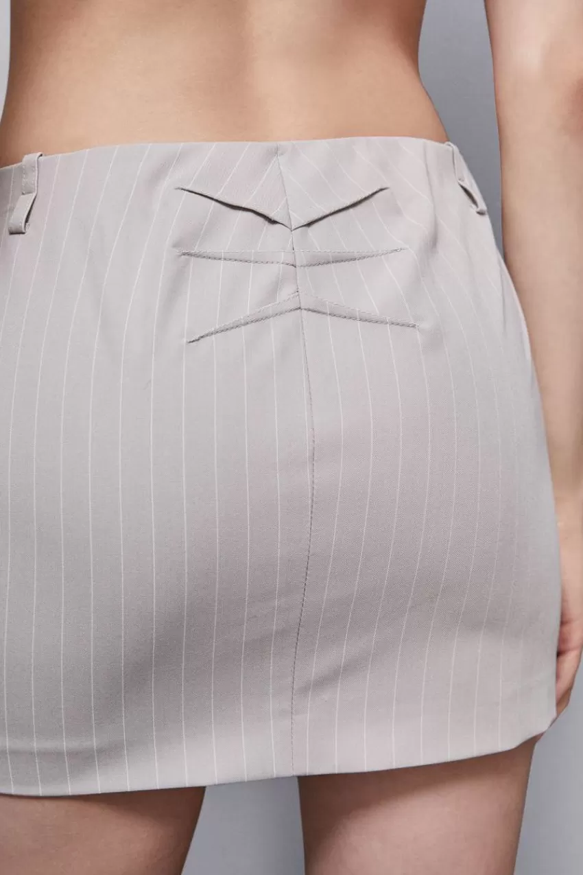 minigonna_a_vita_bassa_gessata_3.webp Patrizia Pepe Mini<Minigonna a vita bassa gessata