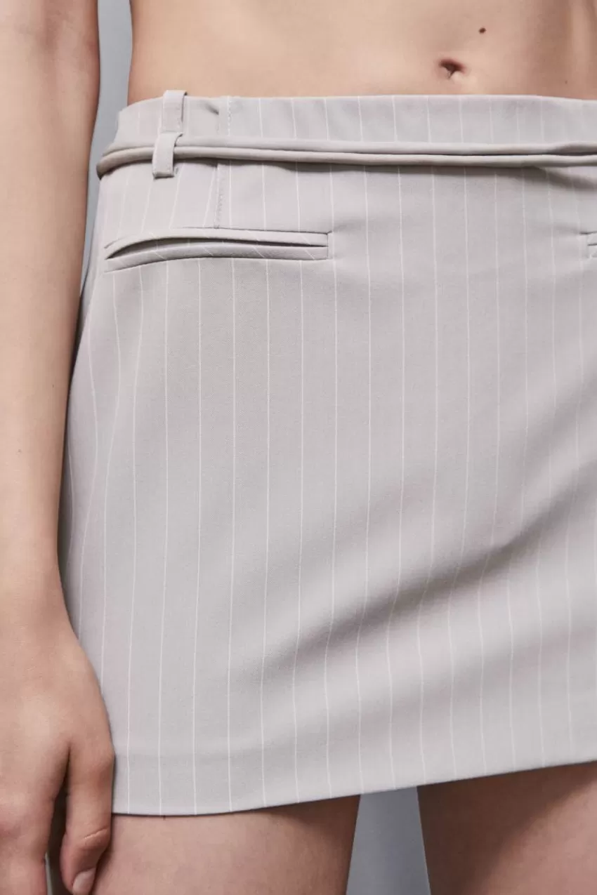 minigonna_a_vita_bassa_gessata_5.webp Patrizia Pepe Mini<Minigonna a vita bassa gessata