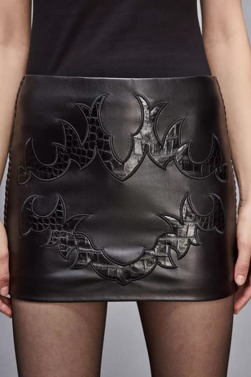 minigonna_con_ricamo_patchwork_3.webp Patrizia Pepe Mini<Minigonna con ricamo patchwork