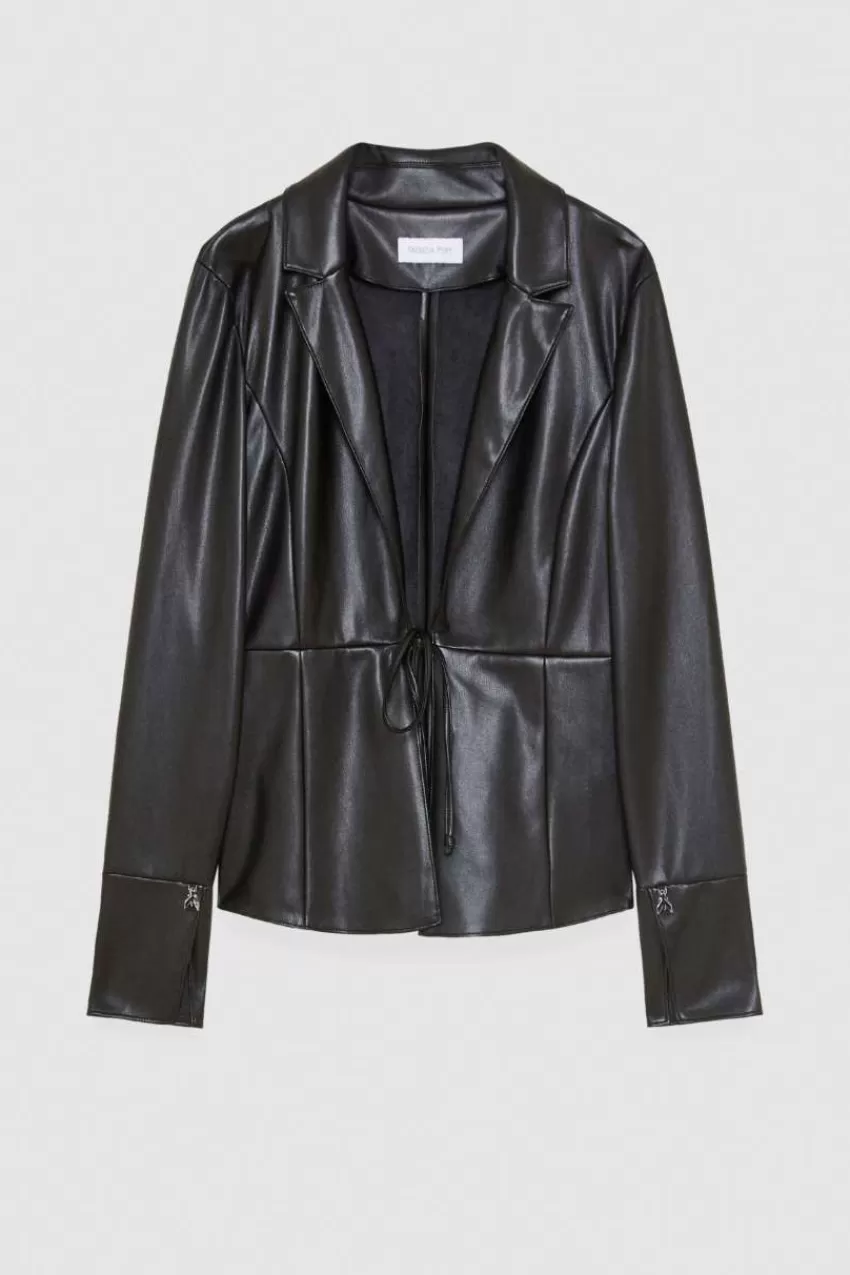 overshirt_giacca_camicia_effetto_pelle_4-1.webp Patrizia Pepe Camicie<Overshirt giacca camicia effetto pelle