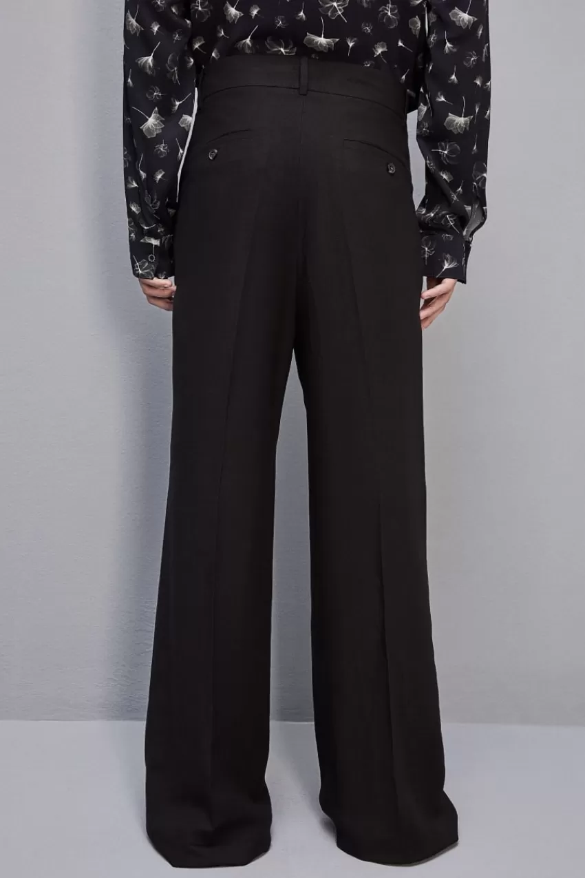 pantalone_con_pinces_misto_lino_e_viscosa_2.webp Uomo Patrizia Pepe Pantaloni<Pantalone con pinces misto lino e viscosa