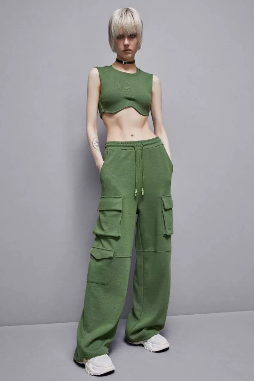 pantaloni_cargo_in_felpa_misto_cotone_5.webp Patrizia Pepe Joggings<Pantaloni cargo in felpa misto cotone