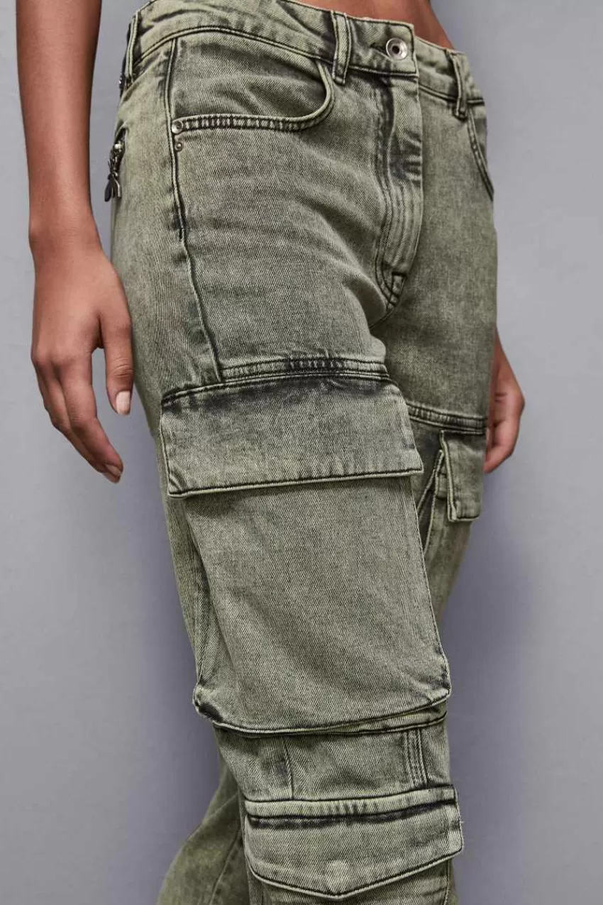 pantaloni_cargo_over_in_jeans_3.webp Patrizia Pepe Jeans<Pantaloni cargo over in jeans