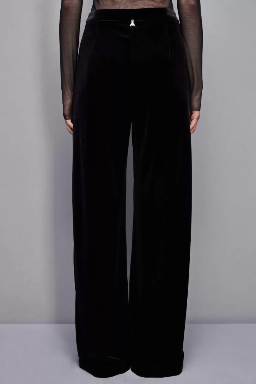 pantaloni_palazzo_in_velluto_essential_2.webp Patrizia Pepe Tailleur | Palazzo<Pantaloni palazzo in velluto Essential