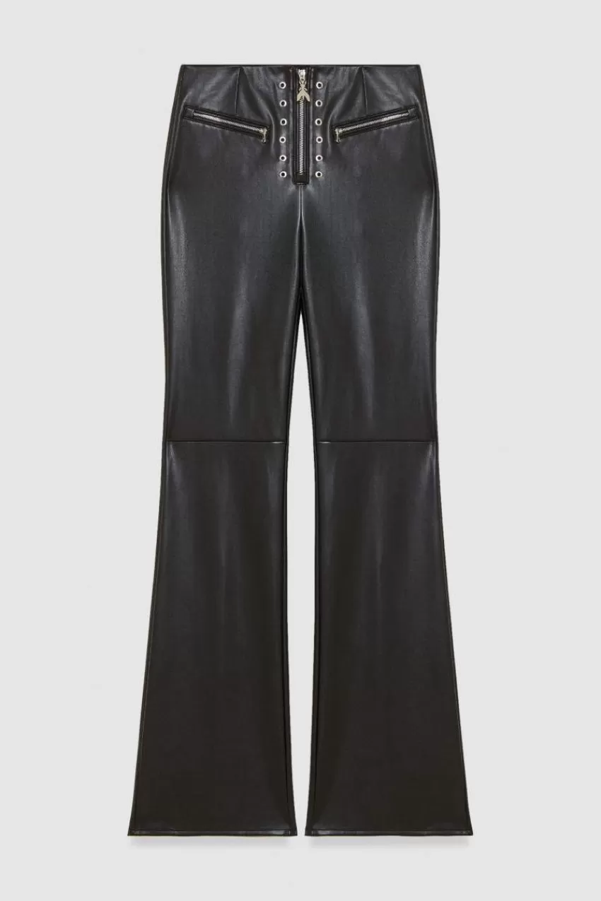 pantaloni_svasati_a_vita_alta_in_similpelle_4.webp Patrizia Pepe Flare<Pantaloni svasati a vita alta in similpelle
