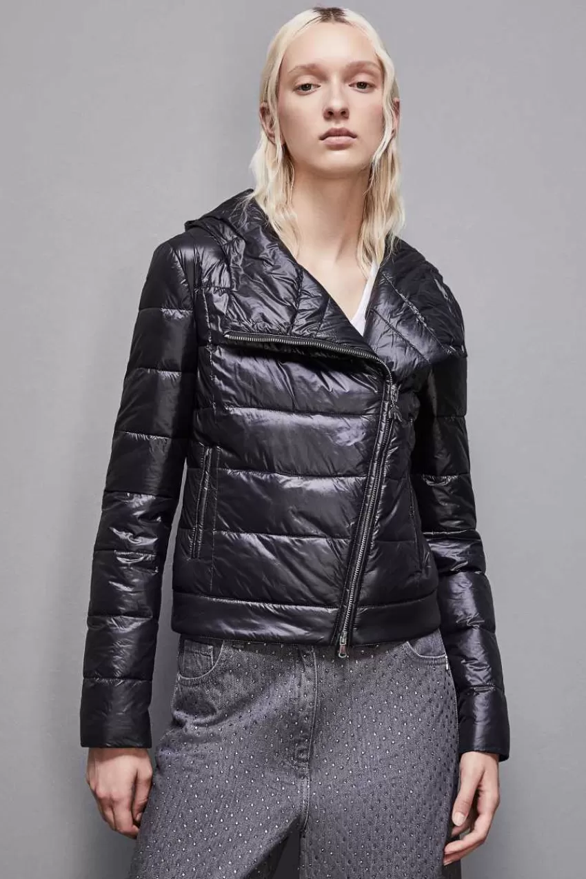 piumino_con_cappuccio_in_nylon_down_proof_6.webp Patrizia Pepe Piumini<Piumino con cappuccio in nylon down proof