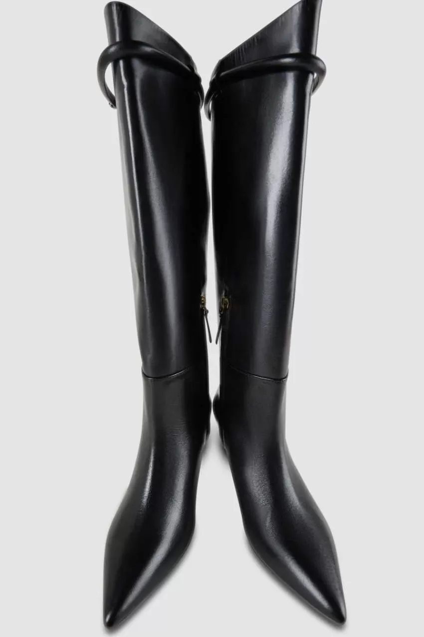 stivali_a_tubo_con_zip_in_pelle_3.webp Patrizia Pepe Stivali<Stivali a tubo con zip in pelle