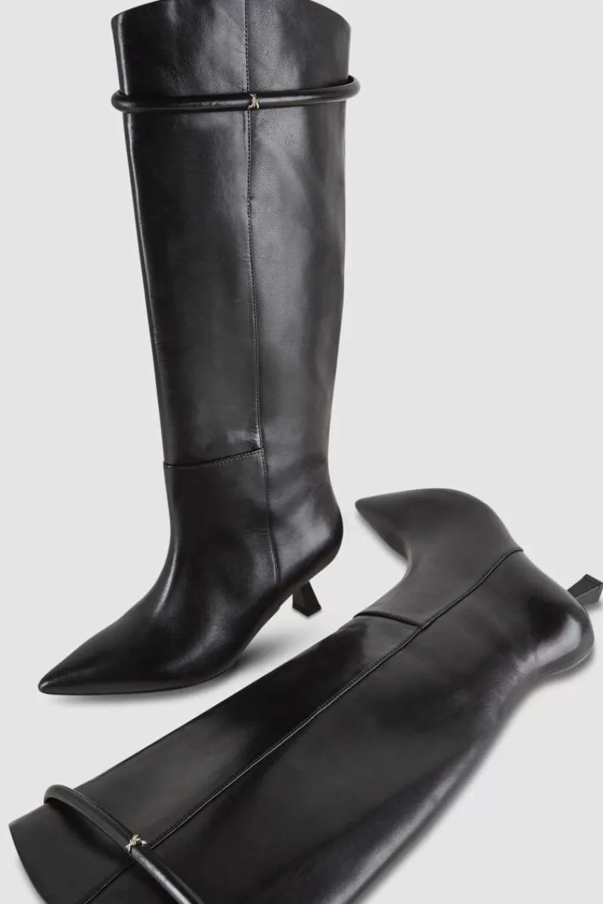 stivali_a_tubo_con_zip_in_pelle_4.webp Patrizia Pepe Stivali<Stivali a tubo con zip in pelle