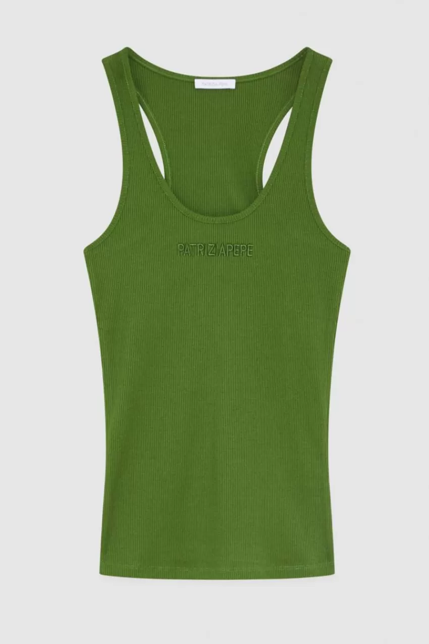 top_a_costine_in_cotone_4.webp Patrizia Pepe Tops<Top a costine in cotone