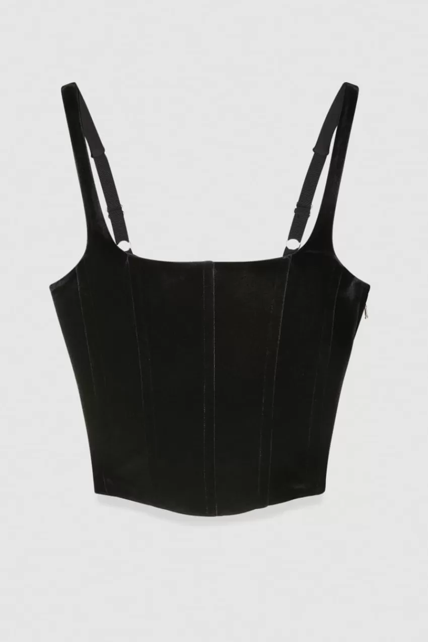 top_bustier_in_velluto_3.webp Patrizia Pepe Tops<Top bustier in velluto