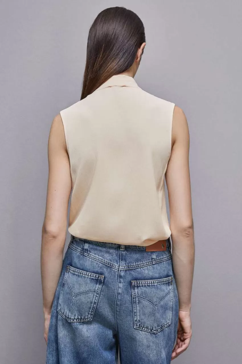 top_in_crepe_essential_2.webp Patrizia Pepe Bluse<Top in crepe Essential