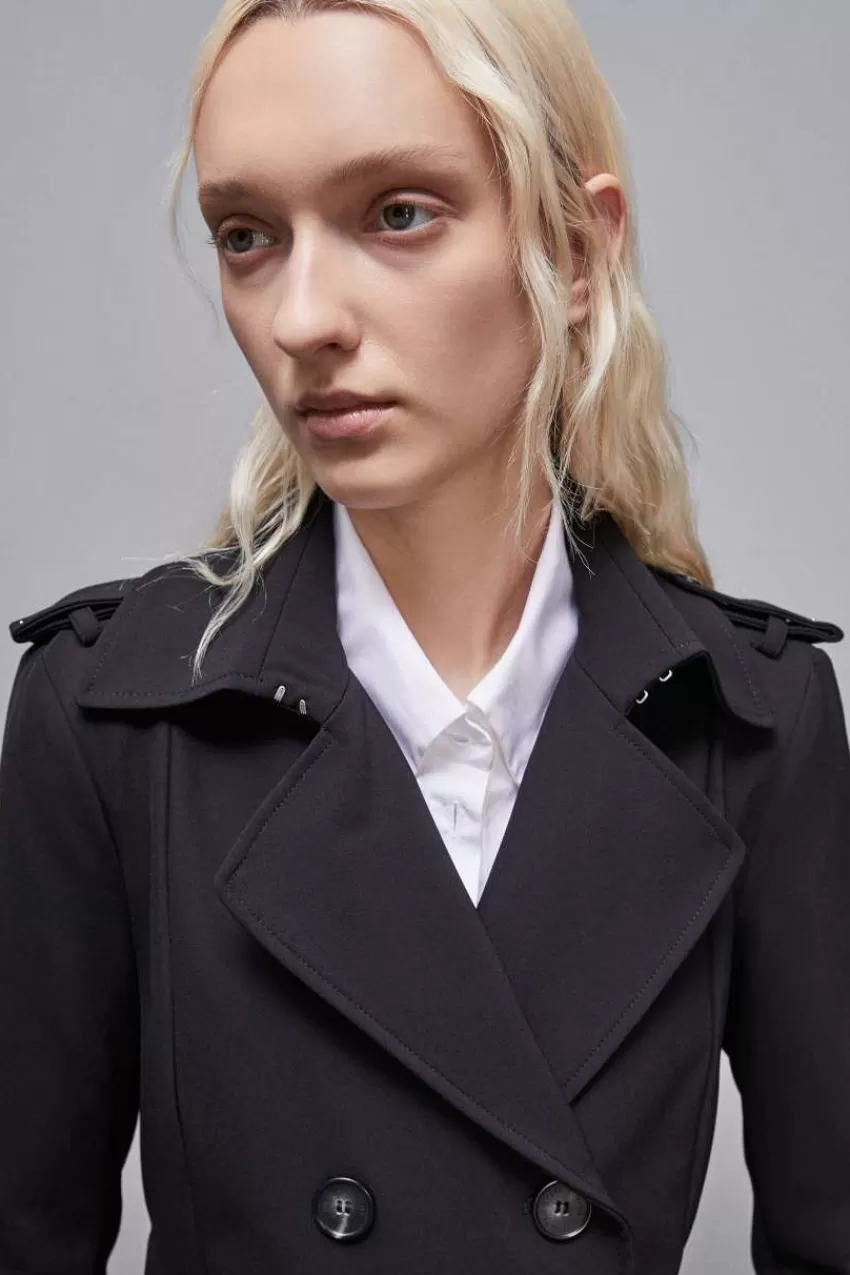 trench_con_fibbia_in_nylon_bielastico_3.webp Patrizia Pepe Trench<Trench con fibbia in nylon bielastico