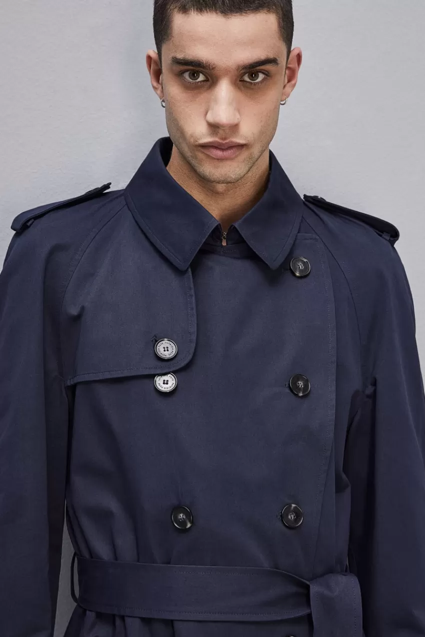 trench_doppio_petto_in_gabardina_di_cotone_3.webp Uomo Patrizia Pepe Giacche<Trench doppio petto in gabardina di cotone