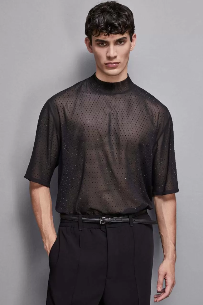 tshirt_allover_strass_5.webp Uomo Patrizia Pepe T-Shirt E Camicie<T-shirt all-over strass