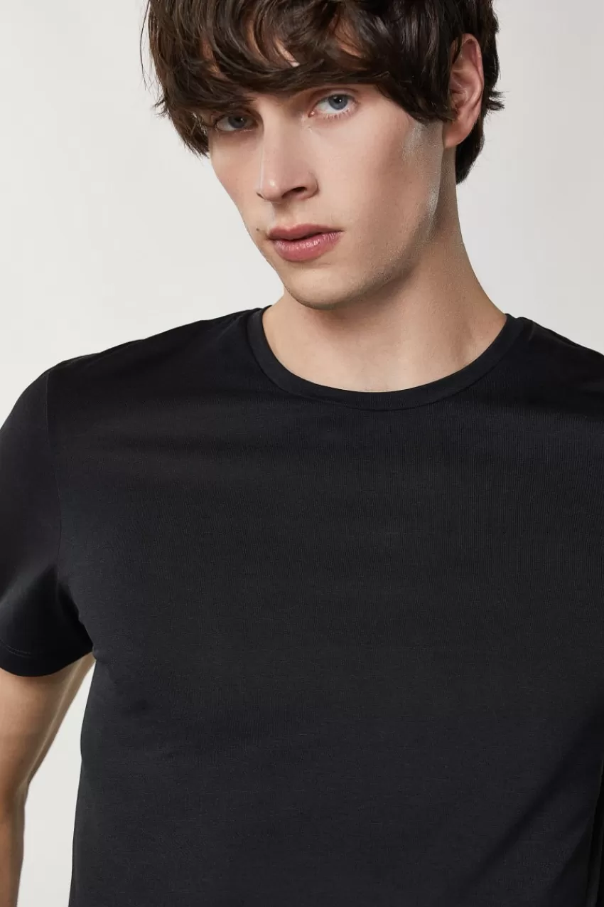 tshirt_slim_fit_in_lyocell_e_cotone_3.webp Uomo Patrizia Pepe T-Shirt E Camicie<T-shirt slim fit in lyocell e cotone