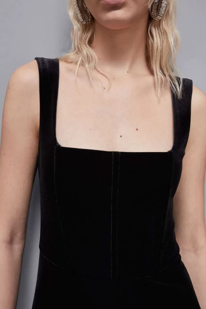 tuta_bustier_in_velluto_essential_3.webp Patrizia Pepe Tute<Tuta bustier in velluto Essential